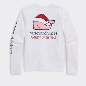 NWT Vineyard Vines White Holiday Long Sleeve Shirt boys girls medium